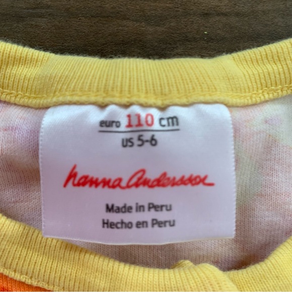 Hanna Andersson floral petals pattern short sleeve cotton dress size 5-6 - Picture 5 of 7